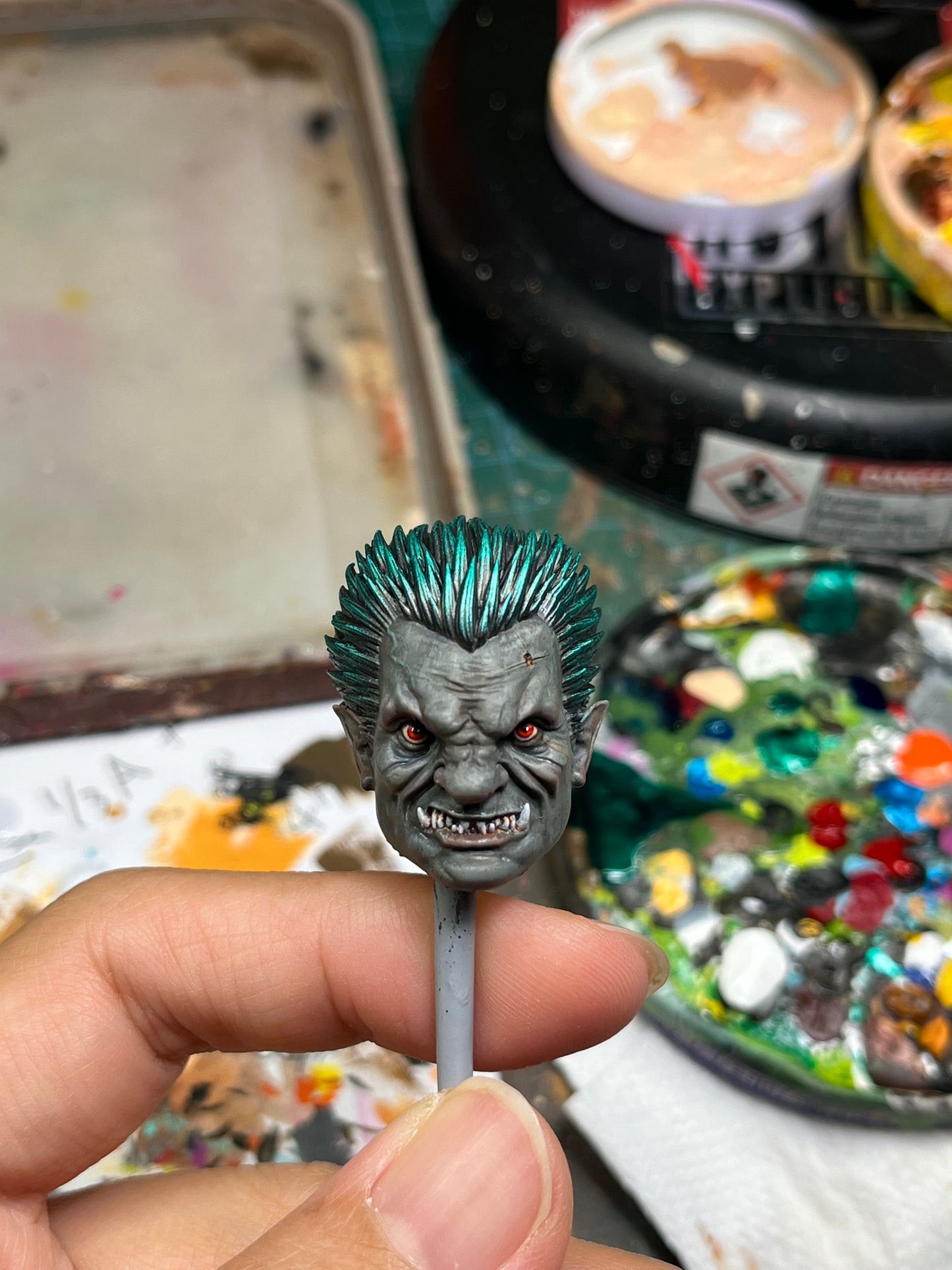 Head Carving - Furious Commander _ fits 7 inches