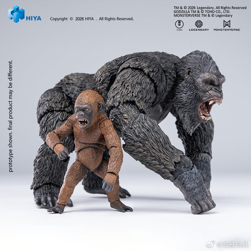 【In Stock】Hiya Toys EXQUISITE BASIC Series: Godzilla x Kong: The New Empire – Kong &amp; Mini-Kong Set (Convention Exclusive)